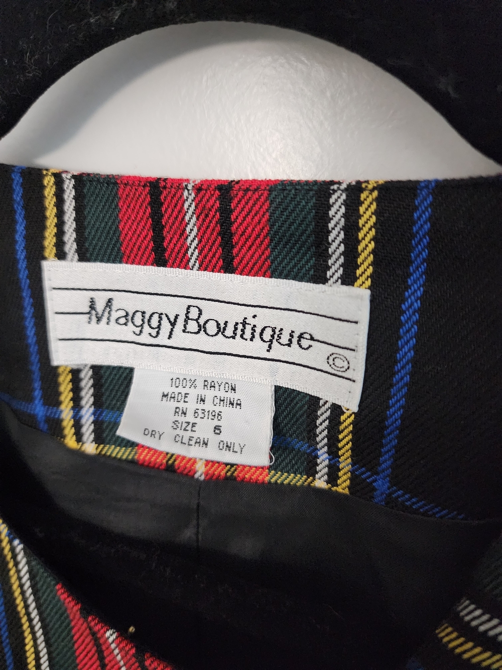 Vintsge Tartan Double-Breasted Jacket - Red/Black Plaid - Picture 3 of 5